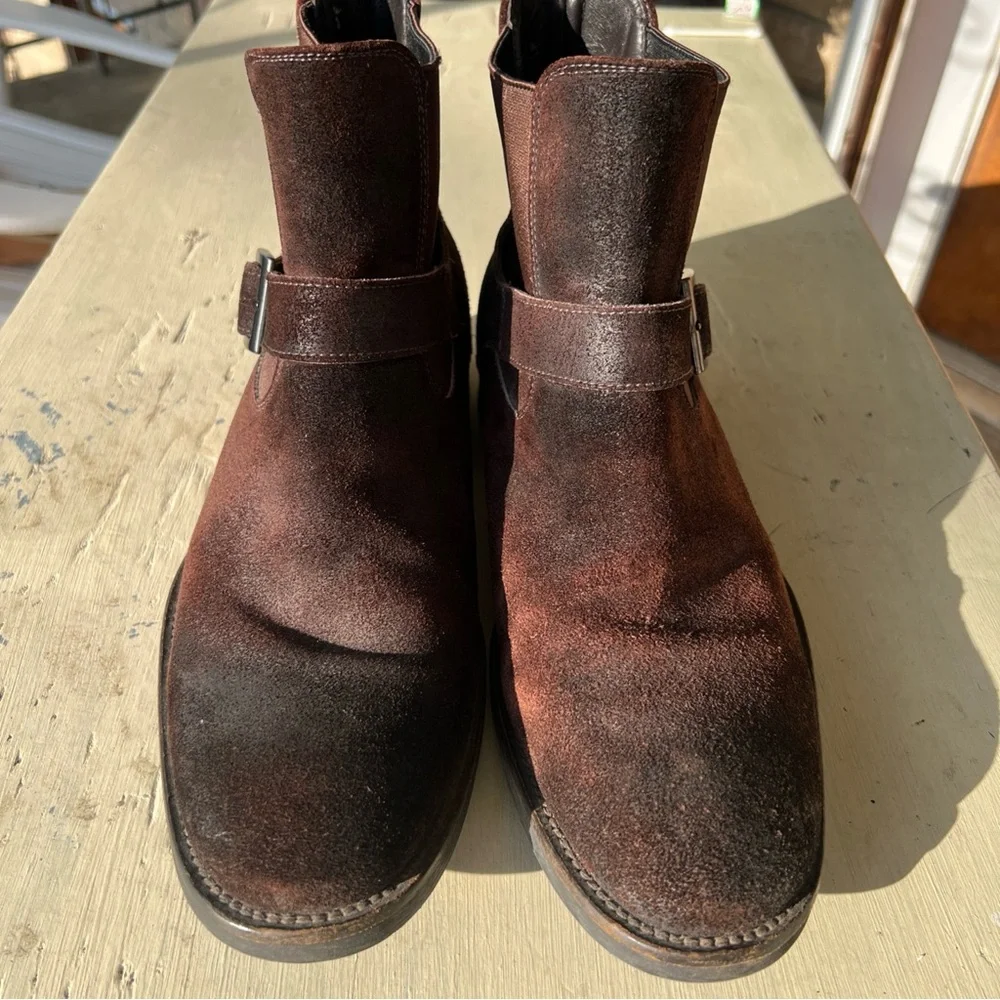 Mario Fagni Men’s 8.5M Brown Suede Jodhpur Boots – Made in Italy, Leather